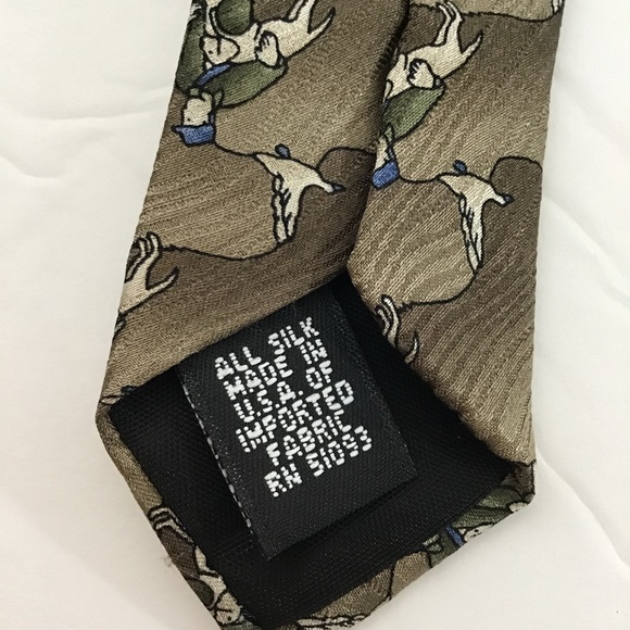 American Lifestyle Made In USA 100% Silk Duck Hunter Hunting Dog Neck Tie - Picture 5 of 10
